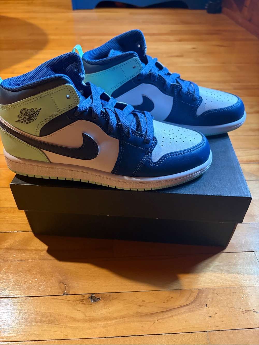 Jordan Kids Navy & White Low-Top Sneakers